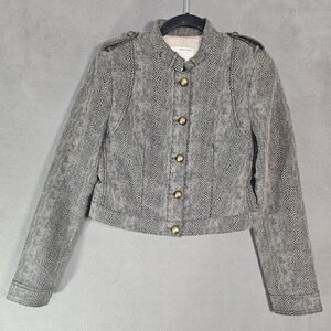 Banana Republic Heritage Collection Womens 8 Blazer Jacket Military Snake Button